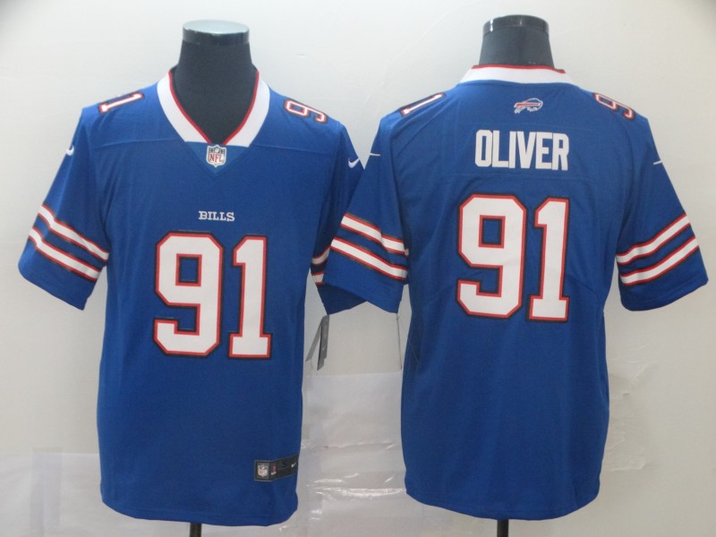 Men's Buffalo Bills Ed Oliver #91 Blue Jersey